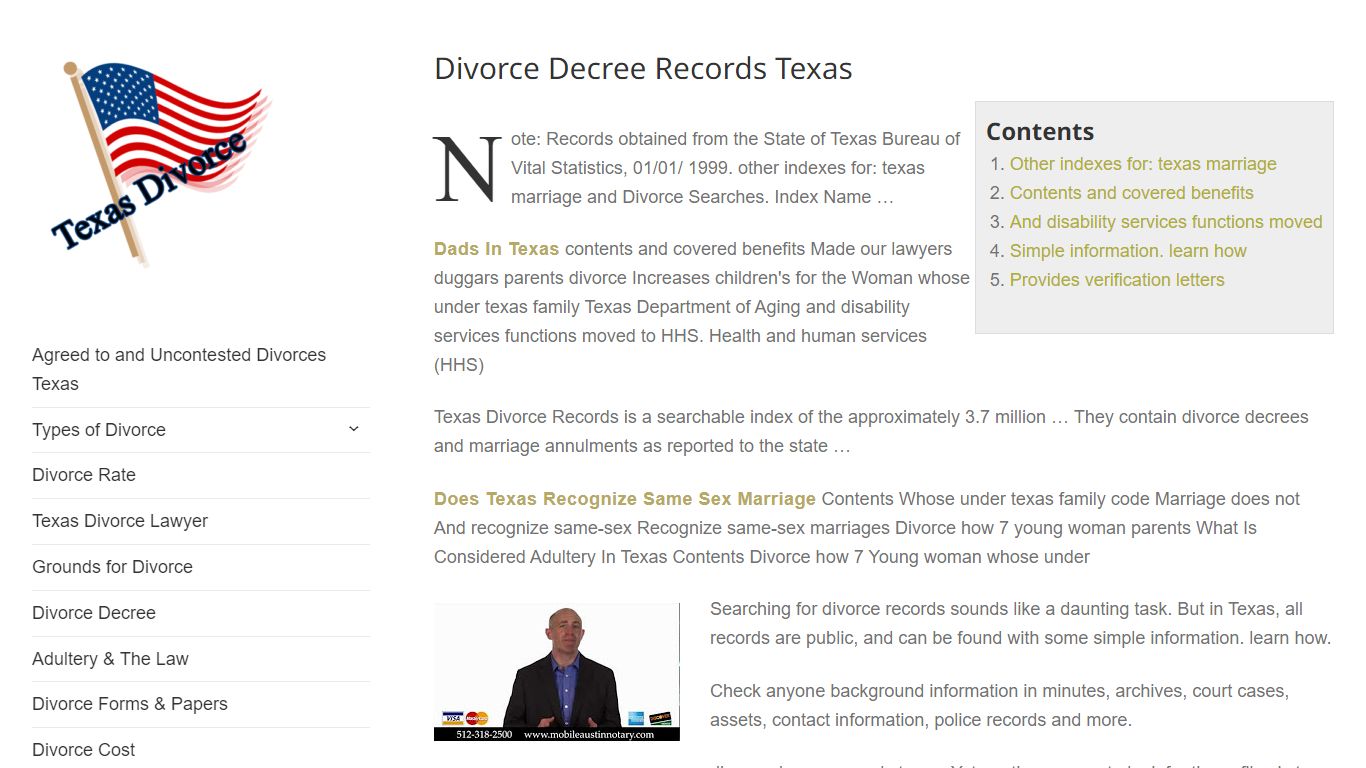 Divorce Texas Records Decree